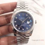  Copy Rolex Datejust II Jubilee Watch SS Blue Diamond Face Caliber 3255